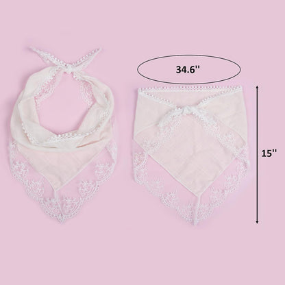 Huachi White Bandanas Head Scarf Headband for Women’s Hair - Lace Hair Scarf Bandana Headband - Cute Stylish Head Kerchief Summer Accessories