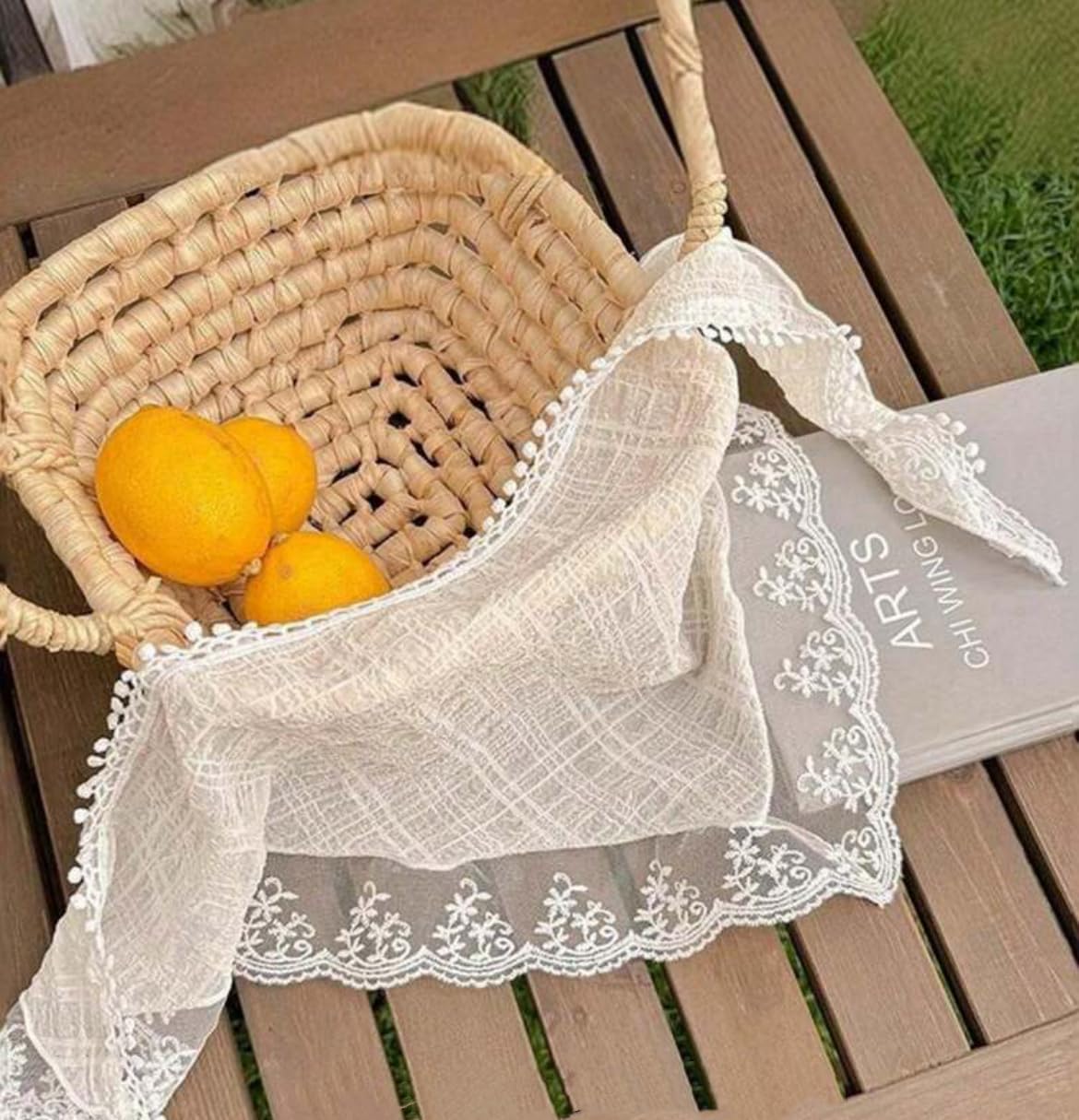 Huachi White Bandanas Head Scarf Headband for Women’s Hair - Lace Hair Scarf Bandana Headband - Cute Stylish Head Kerchief Summer Accessories